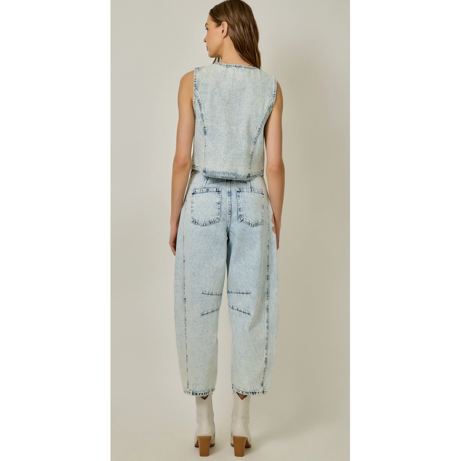 Gray AMAZING ROSE BARREL JEANS