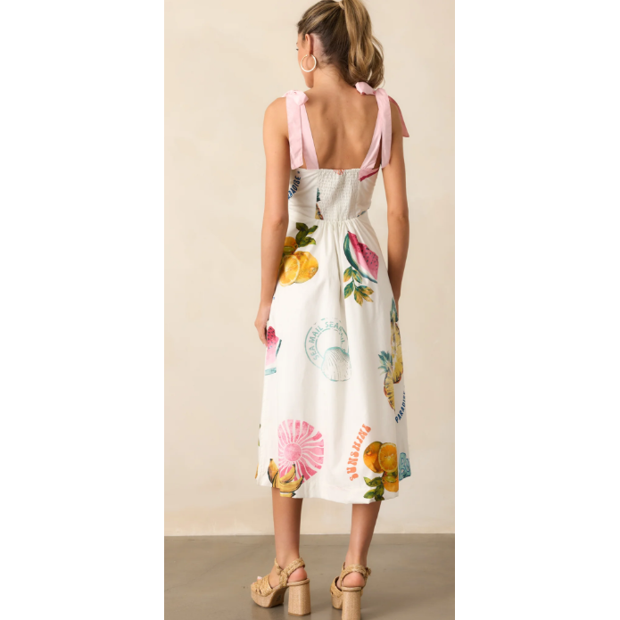 Light Gray Zahra Island Tyra Smocked Midi Dress