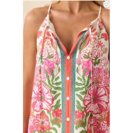Garden Grove Magenta Multi Floral Tank Top