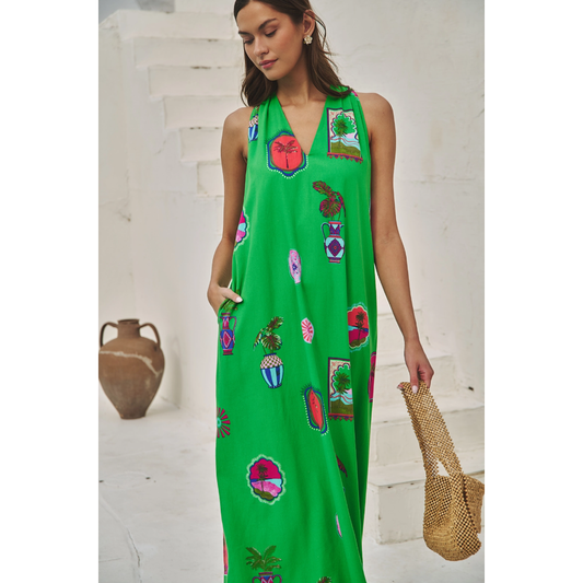 Trinie Postcard Rubi Halter Neck Maxi Dress
