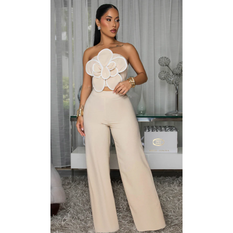 Dark Gray BEIGE FLOWER SET