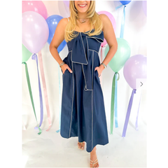 White Smoke Viona Empire Midi Dress
