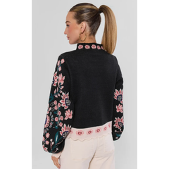 THML High Neck Long Sleeve Floral Sweater