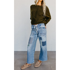 Vervet Patchwork Drawstring Denim