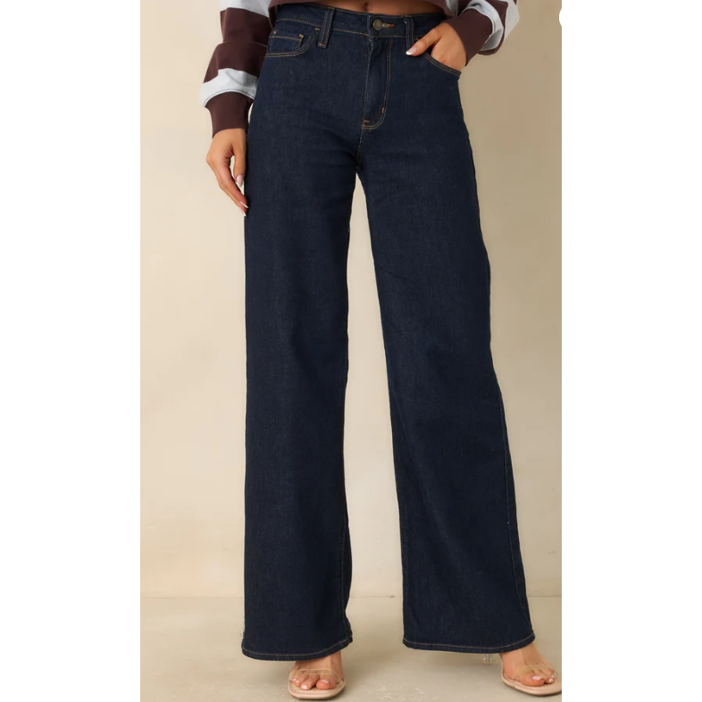 VERVET Mid Rise Dark Wash Trouser Jeans