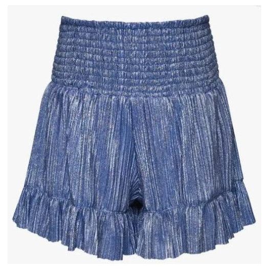 Hannah Banana Collection Smocked Sparkle Shorts with Ruffle Hem