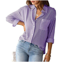 White Smoke Striped Poplin Button Up Shirt