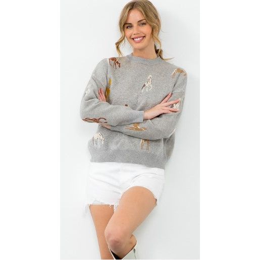 THML Equestrian Horse Knit Sweater