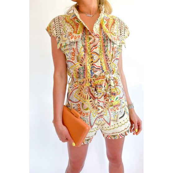 The Gwyneth Paisley Paige Linen Romper