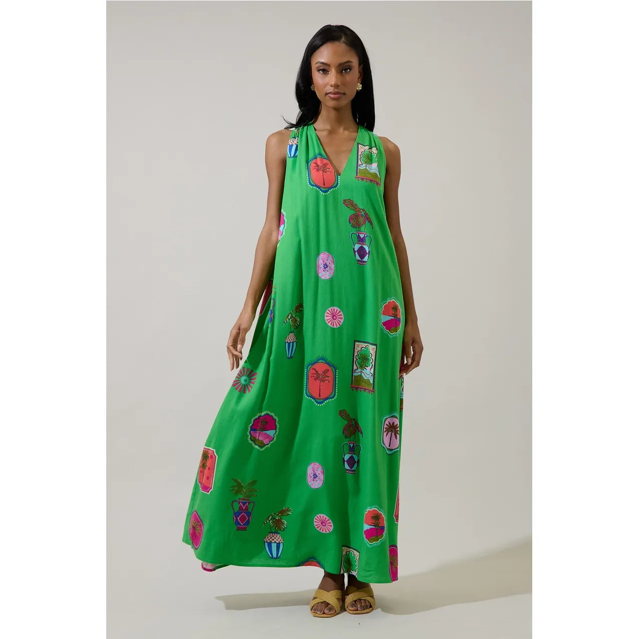 Trinie Postcard Rubi Halter Neck Maxi Dress