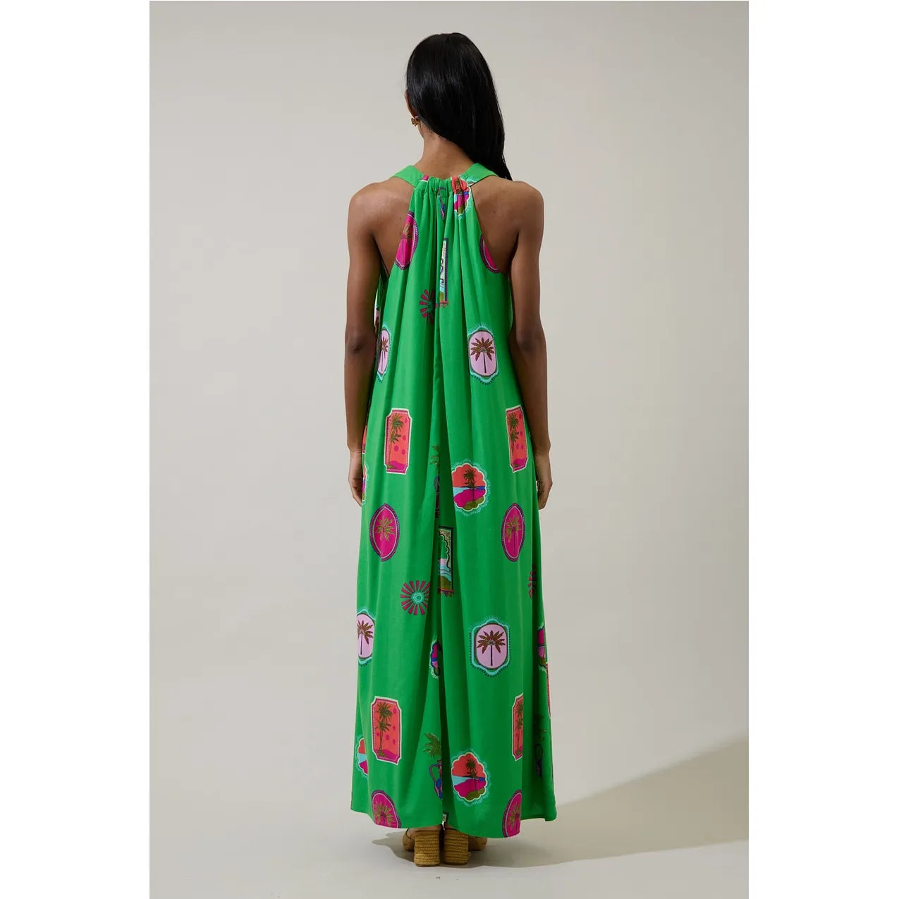 Trinie Postcard Rubi Halter Neck Maxi Dress