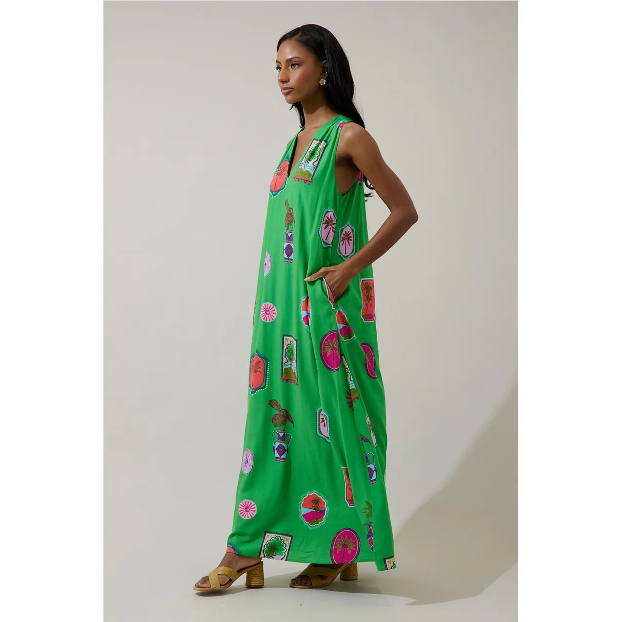 Trinie Postcard Rubi Halter Neck Maxi Dress