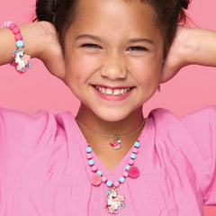 Light Pink Beads and Baubles Unicorn Necklace
