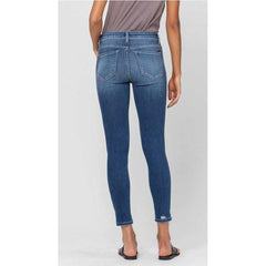 Lavender FLYING MONKEY Mid-Rise Distressed-Hem Skinny Jeans