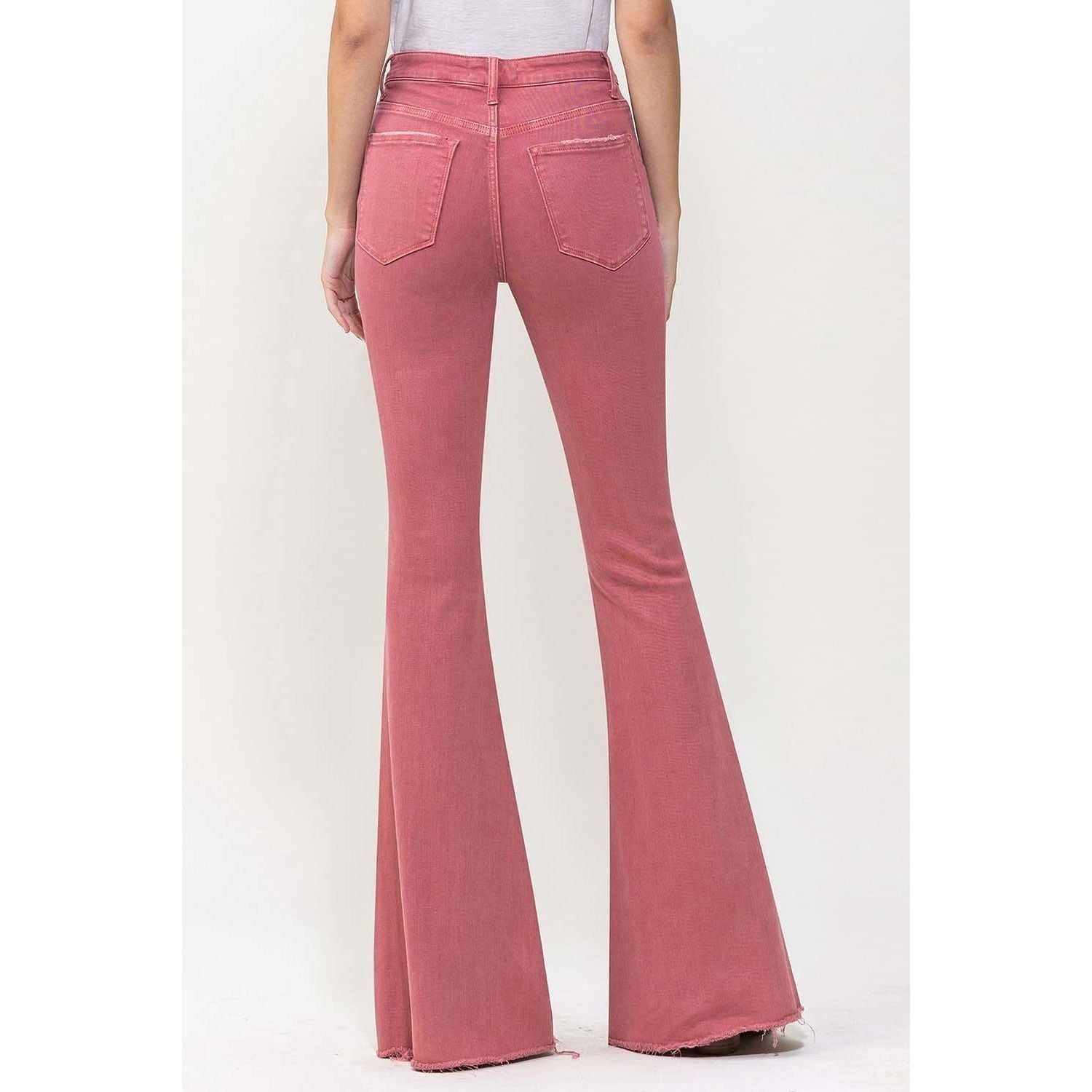 Vervet Mineral Wash Red Super High Rise Flare Jeans