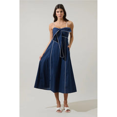 Gray Viona Empire Midi Dress