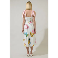 Gray Zahra Island Tyra Smocked Midi Dress