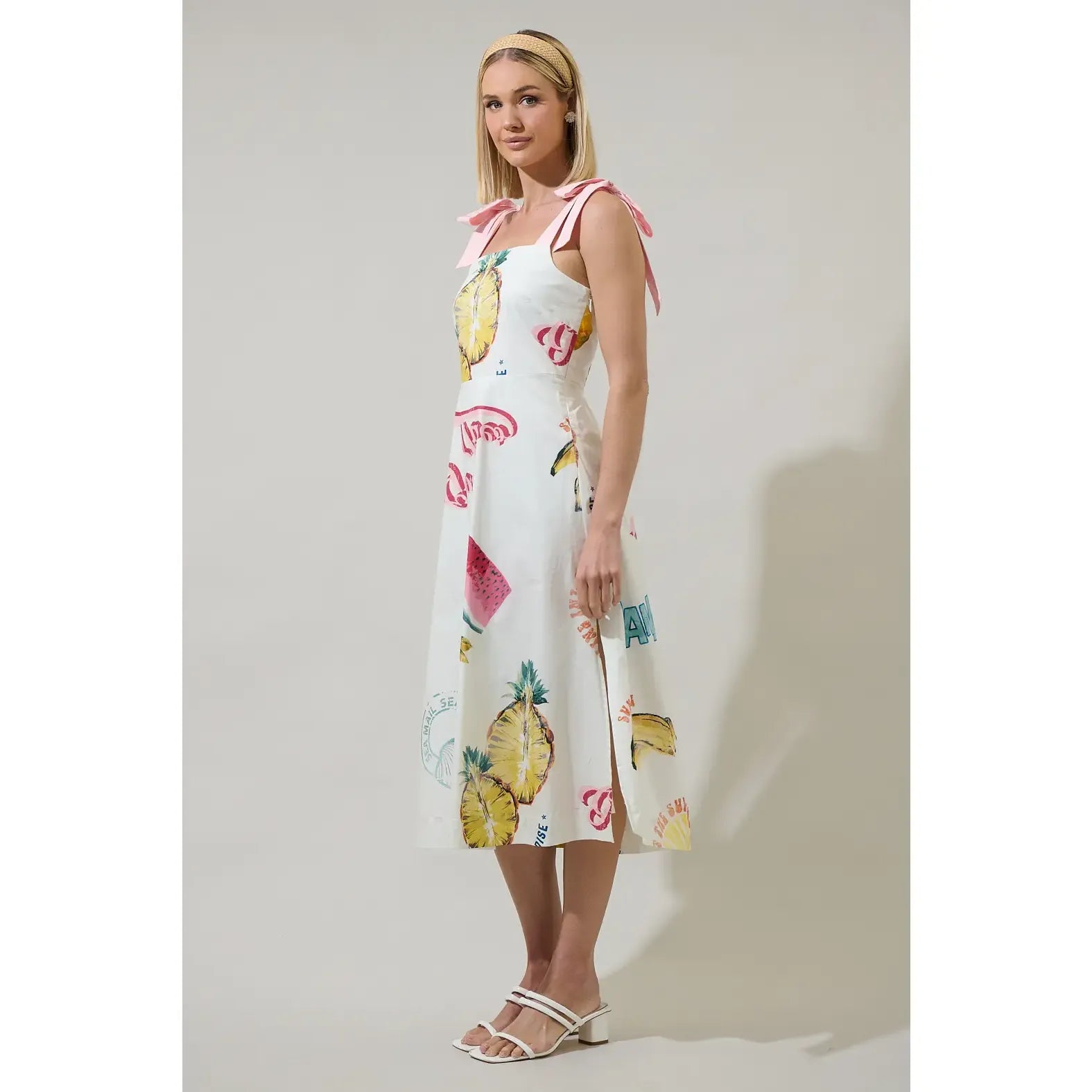 Gray Zahra Island Tyra Smocked Midi Dress