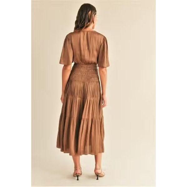 Reset By Jane Bronze Samantha Satin Maxi