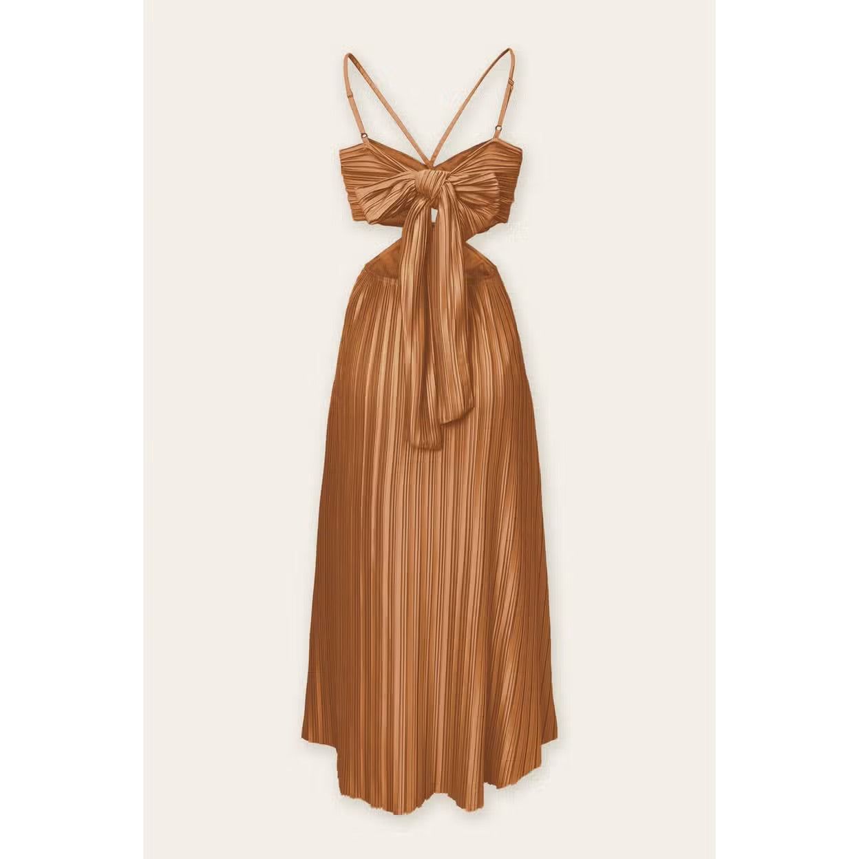 Pretty Pleats Cutout Midi Dress