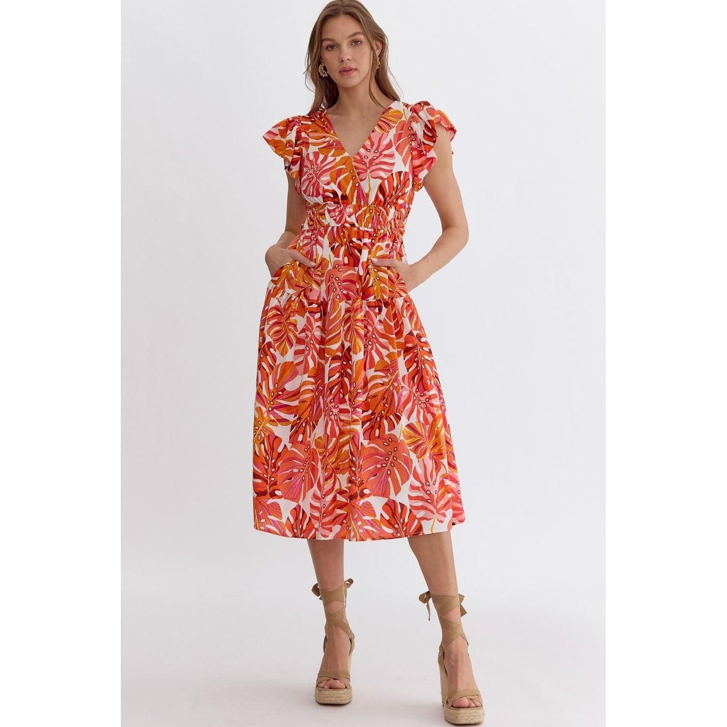 Desiree Midi Smocked Waist Dress