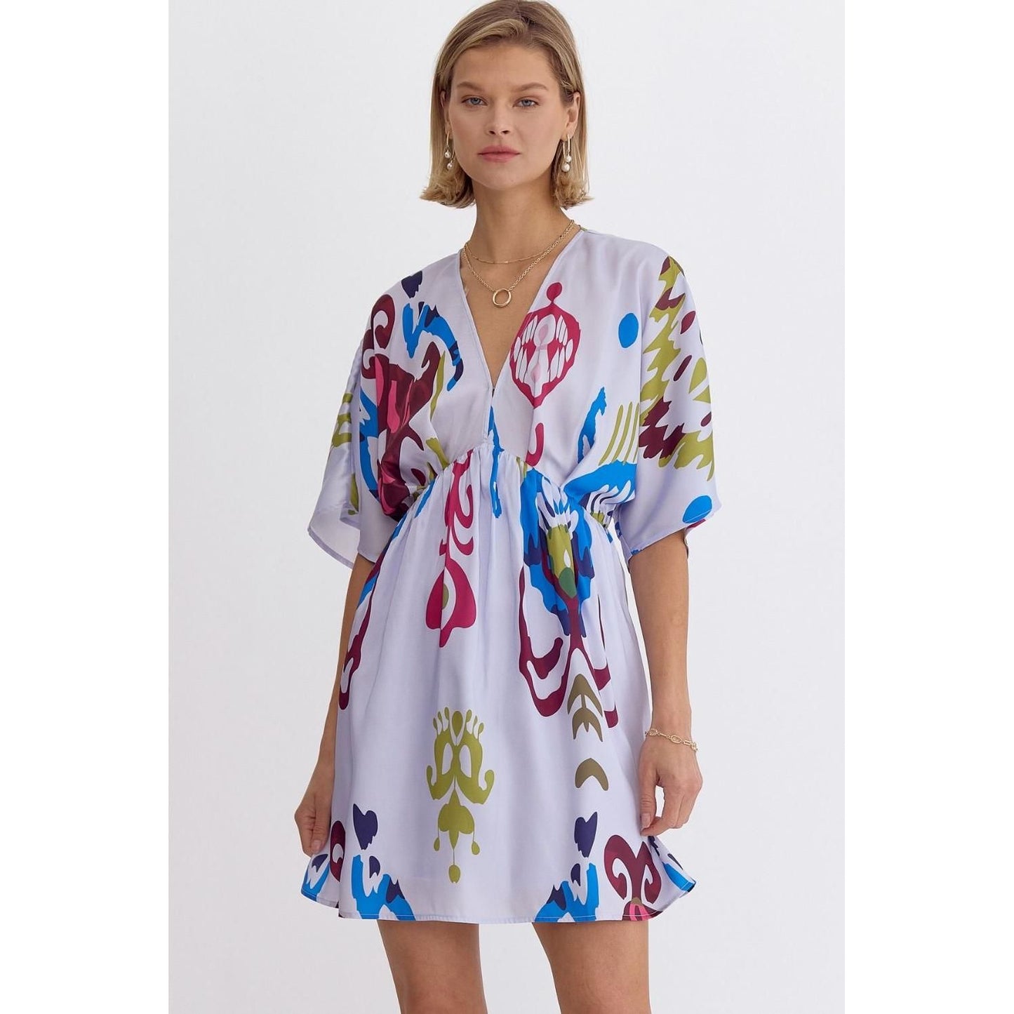 Margot Kimono Sleeve Print Dress