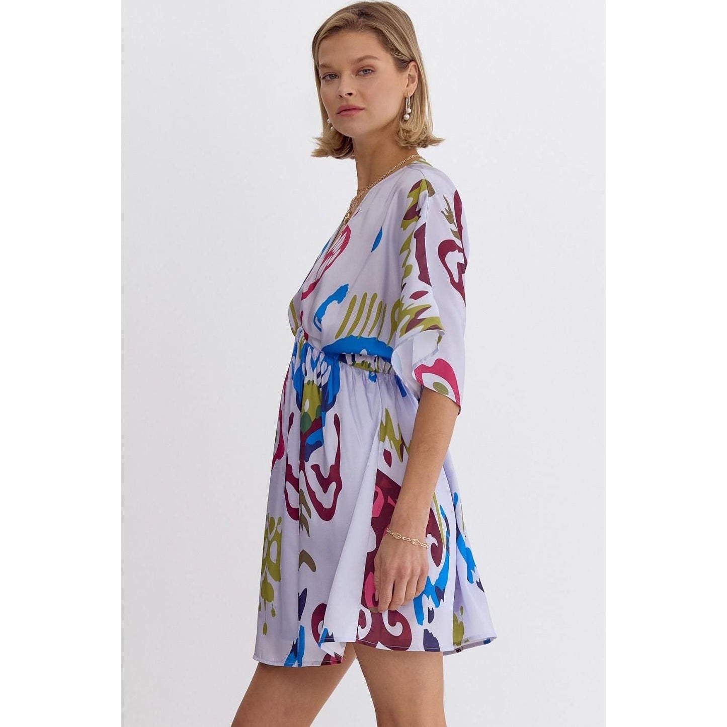 Margot Kimono Sleeve Print Dress