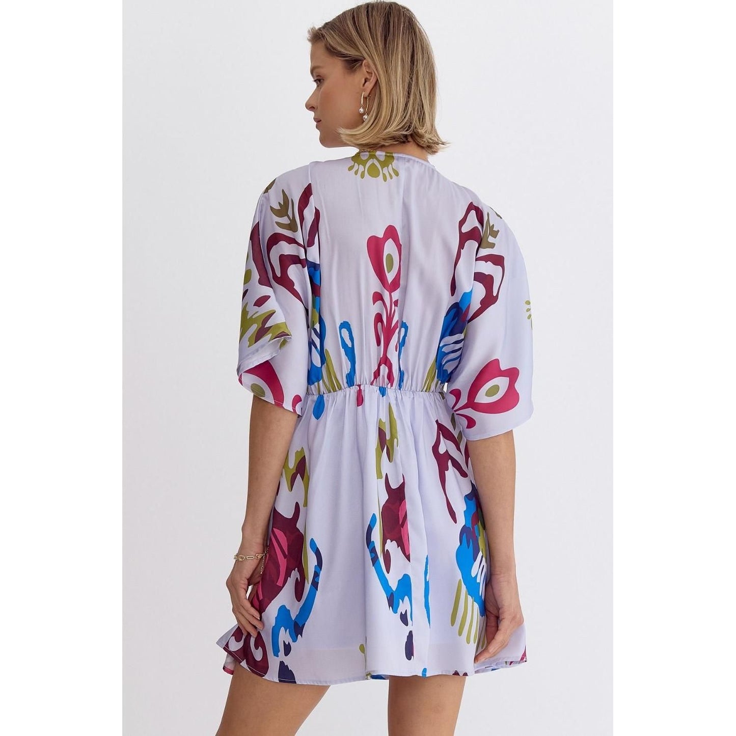 Margot Kimono Sleeve Print Dress