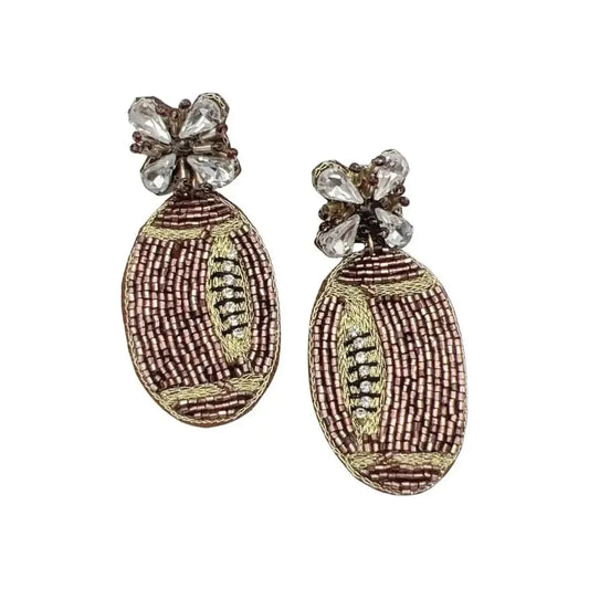 Treasure Jewels Brown Football Earrings