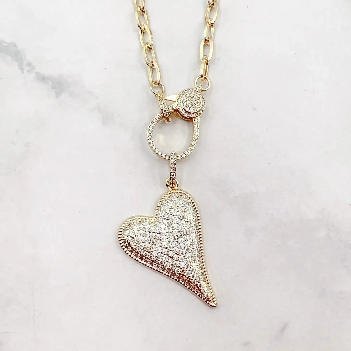 Lavender Treasure Jewels, Gold Clip Heart