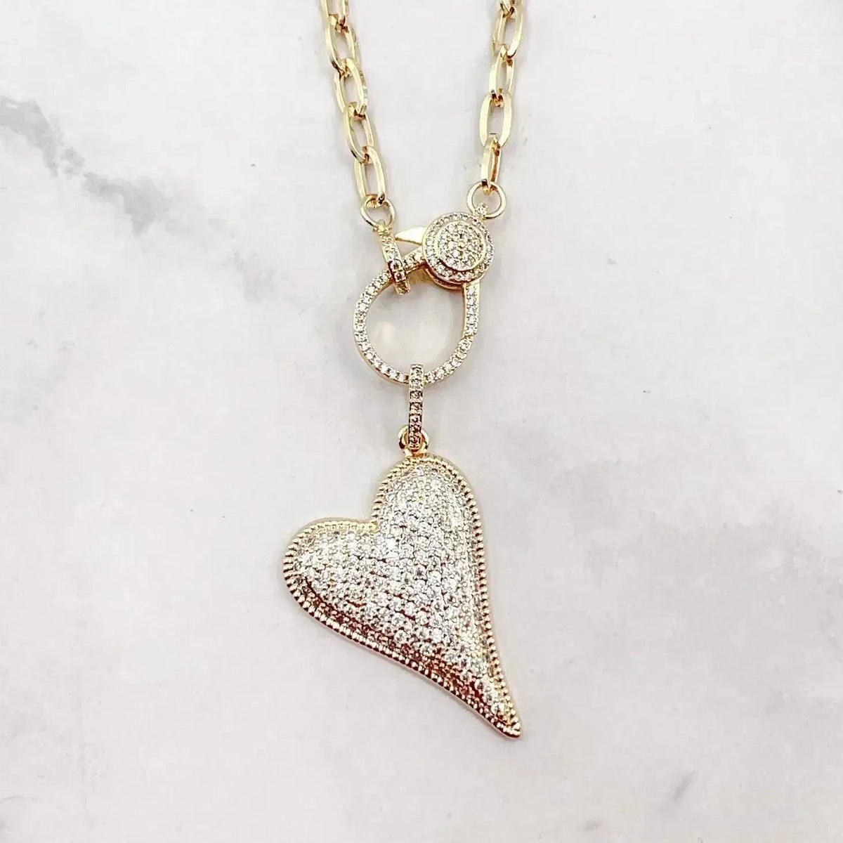Lavender Treasure Jewels, Gold Clip Heart