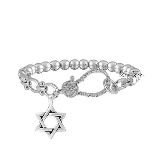Love Lisa, Larisa Sexy Link Stretch Jewish Star Bracelet