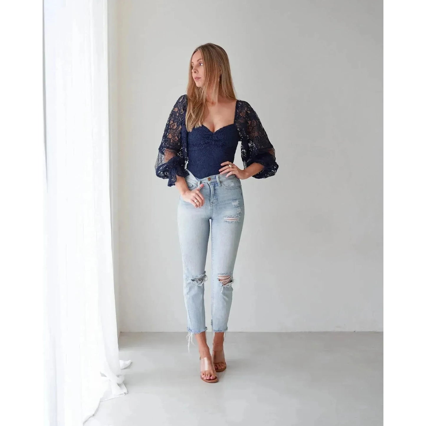 Twosisters The Label Lauren Navy Top