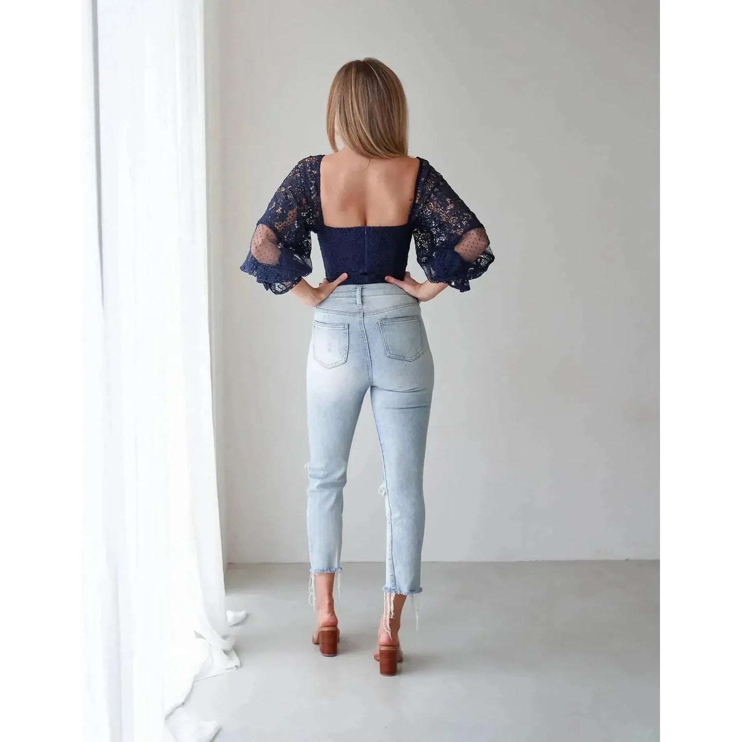 Twosisters The Label Lauren Navy Top