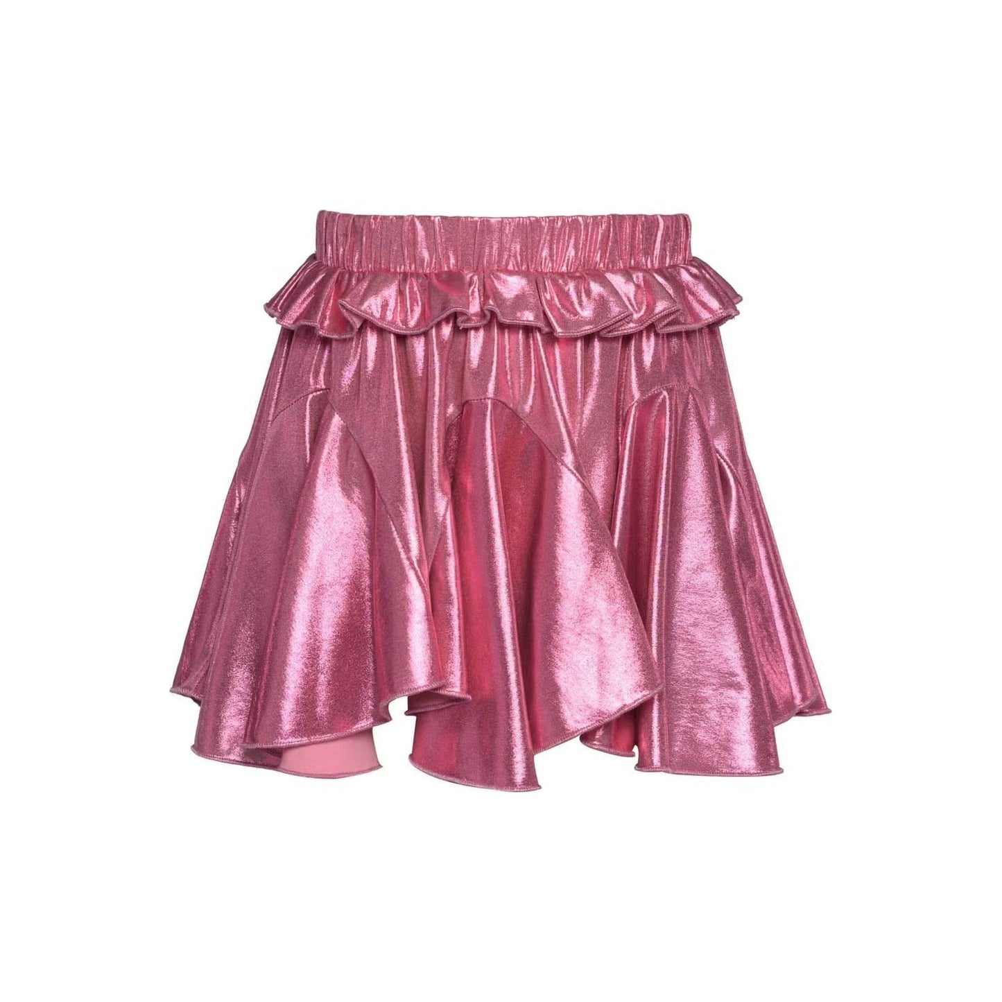 Hannah Banana Pink Metallic Godet Skater Skirt