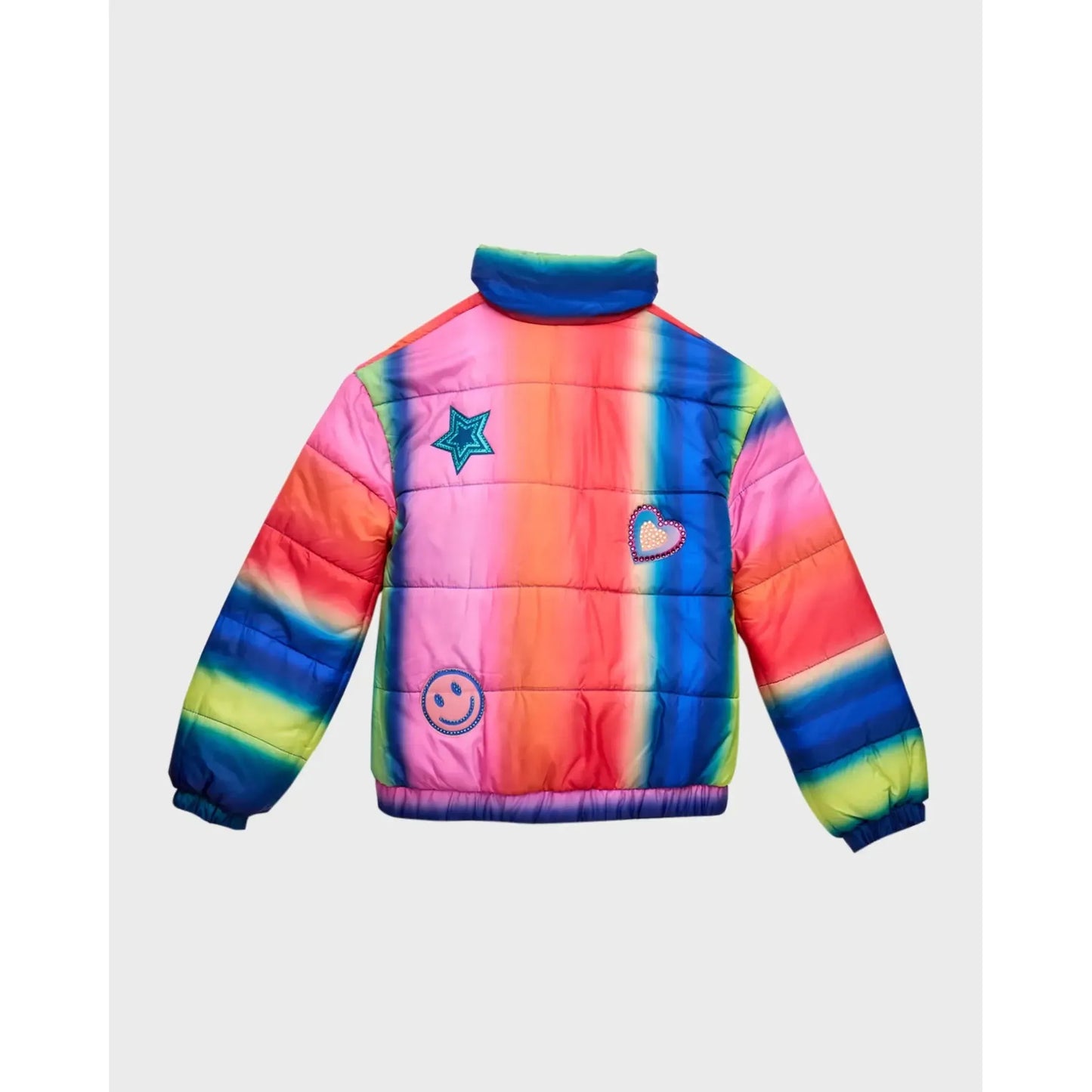 Hannah Banana Clothing Rainbow Girl's Tie Dye-Print Puffer Jacket