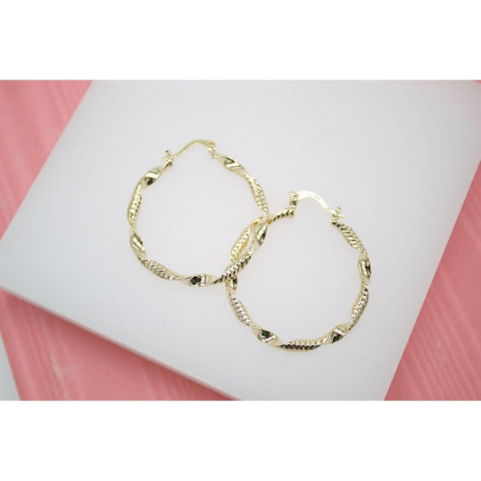 Large Twisted Hoop Earrings