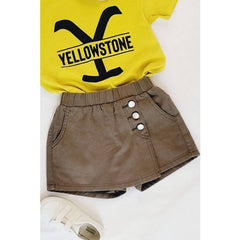 Lavender KIDS ELASTIC WAISTED DENIM SKORTS