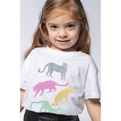 Lavender KIDS COLORFUL CHEETAHS GRAPHIC TEES