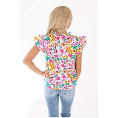 White Smoke THML Keep It Simple Floral Top
