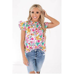 White Smoke THML Keep It Simple Floral Top