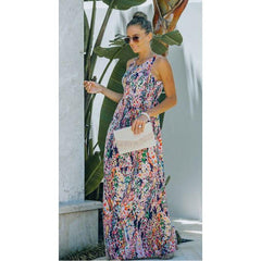 Dark Gray Regina Paisley Print Maxi Dress