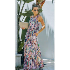 Dark Gray Regina Paisley Print Maxi Dress