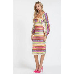 Lavender Mezza Rainbow Multi Stripe Sheath