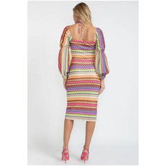 Lavender Mezza Rainbow Multi Stripe Sheath