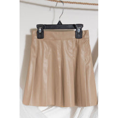 Light Gray KIDS PU LEATHER PLEATED MINI SKIRT