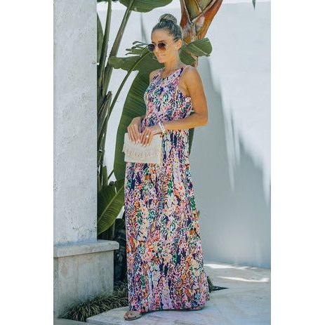 Dark Gray Regina Paisley Print Maxi Dress