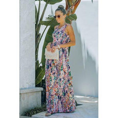 Dark Gray Regina Paisley Print Maxi Dress
